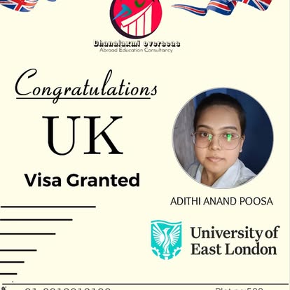Adithi Anand Poosa — UK visa approved