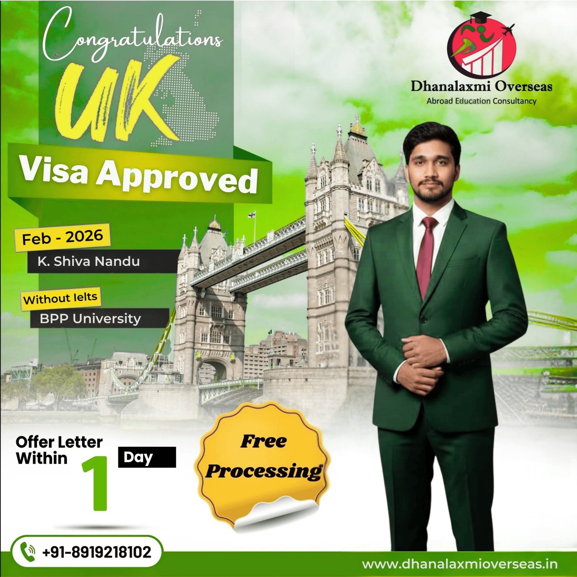 K. Shiva Nandu — UK visa approved