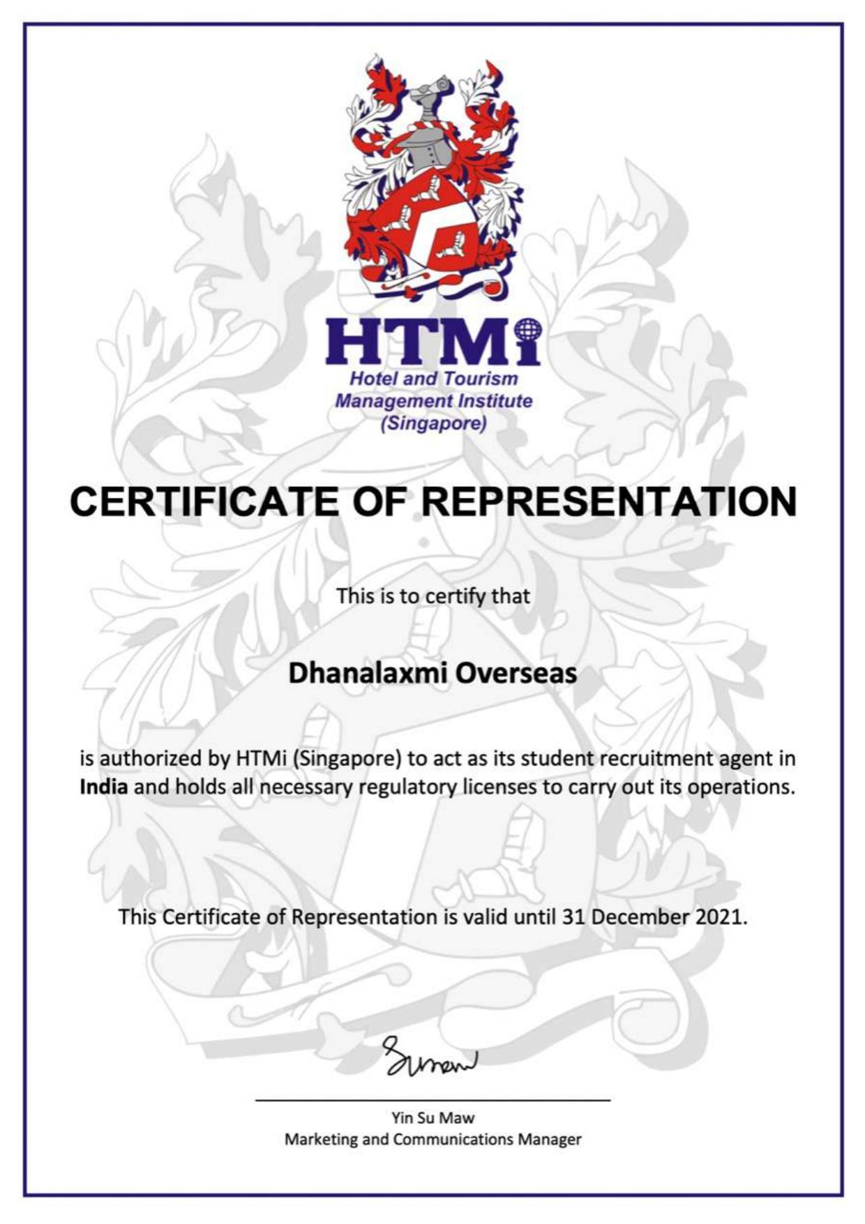 HTMi Singapore — Hotel and Tourism Management Institute