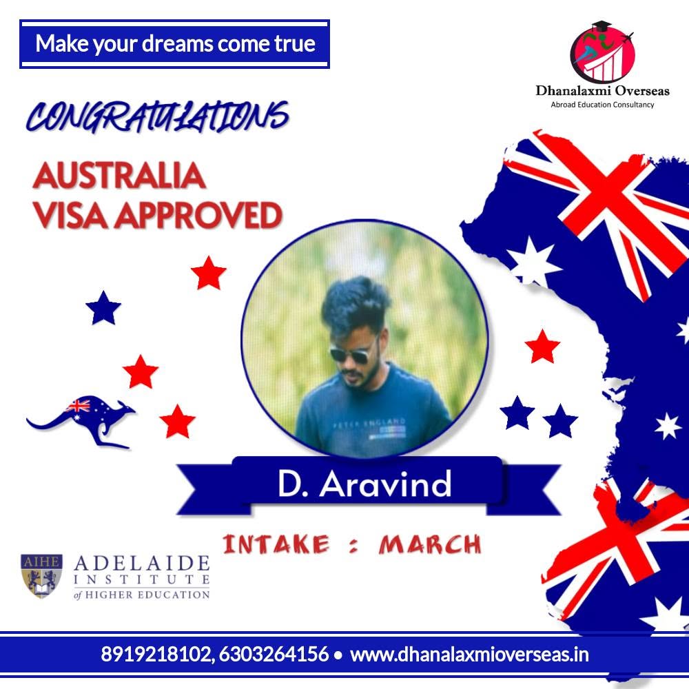 D. Aravind — Australia visa approved