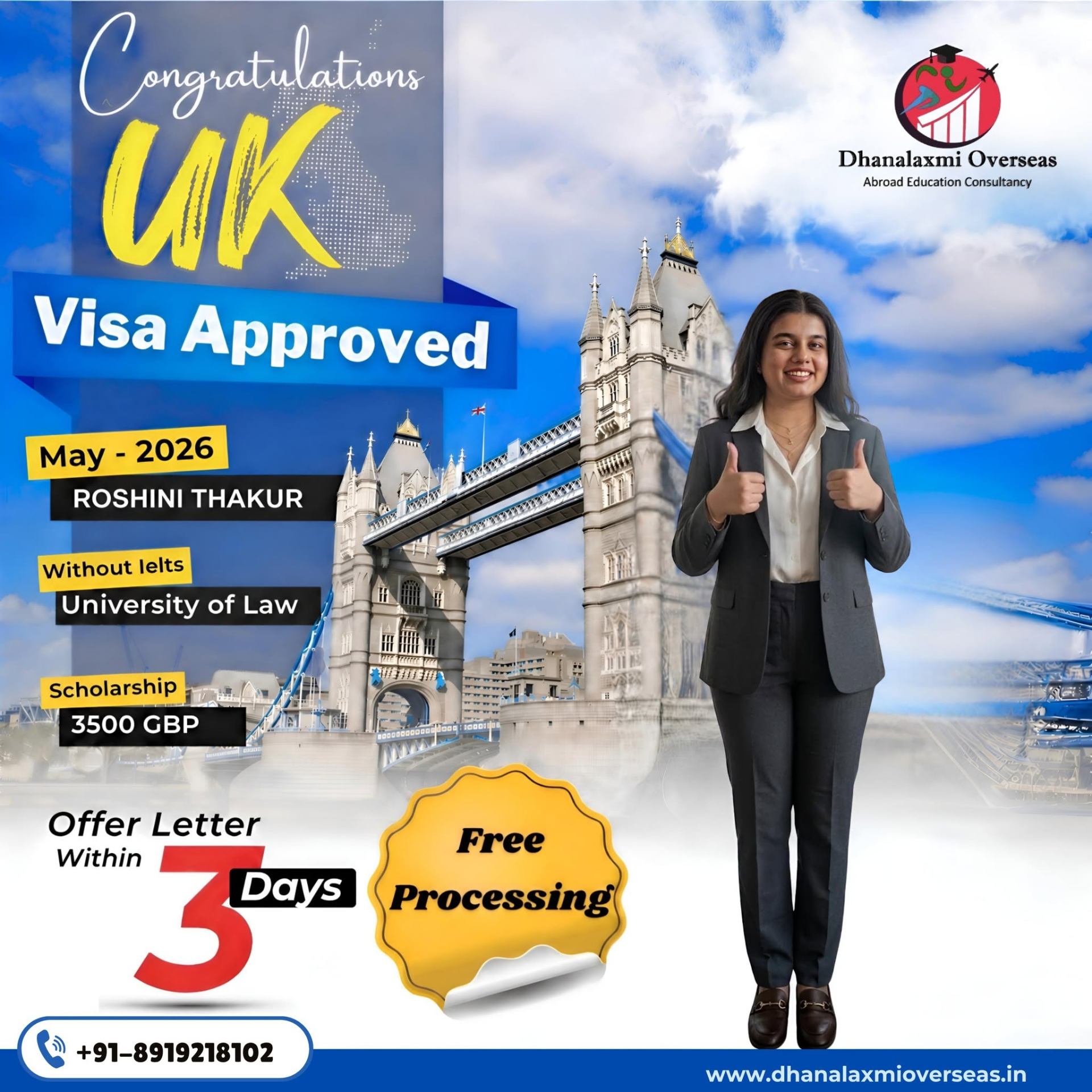 Roshini Thakur — UK visa approved