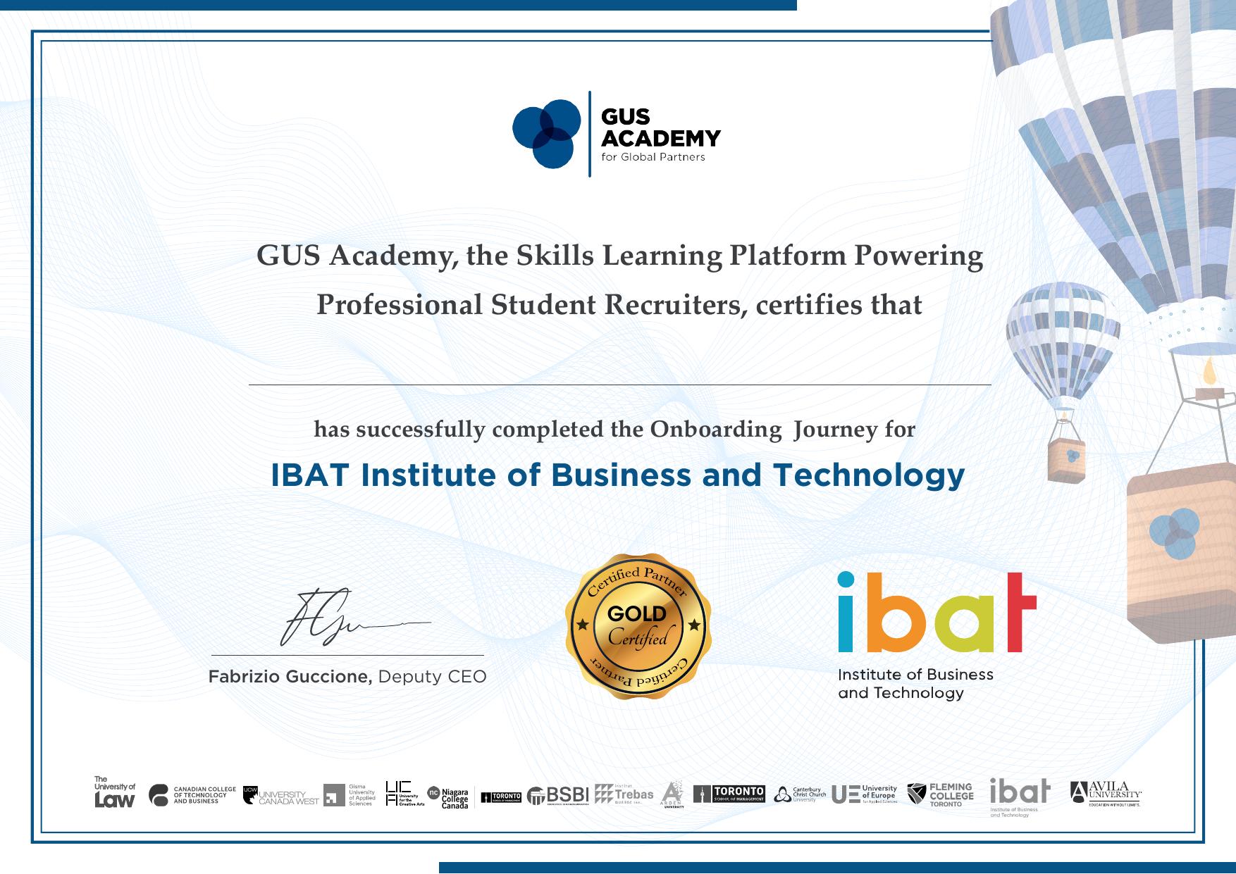 IBAT College Dublin — Certificate of Representation