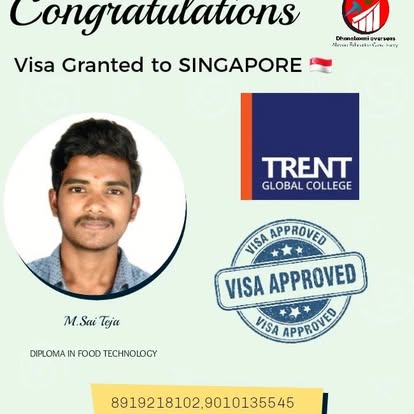 M. Sai Teja — Singapore visa approved